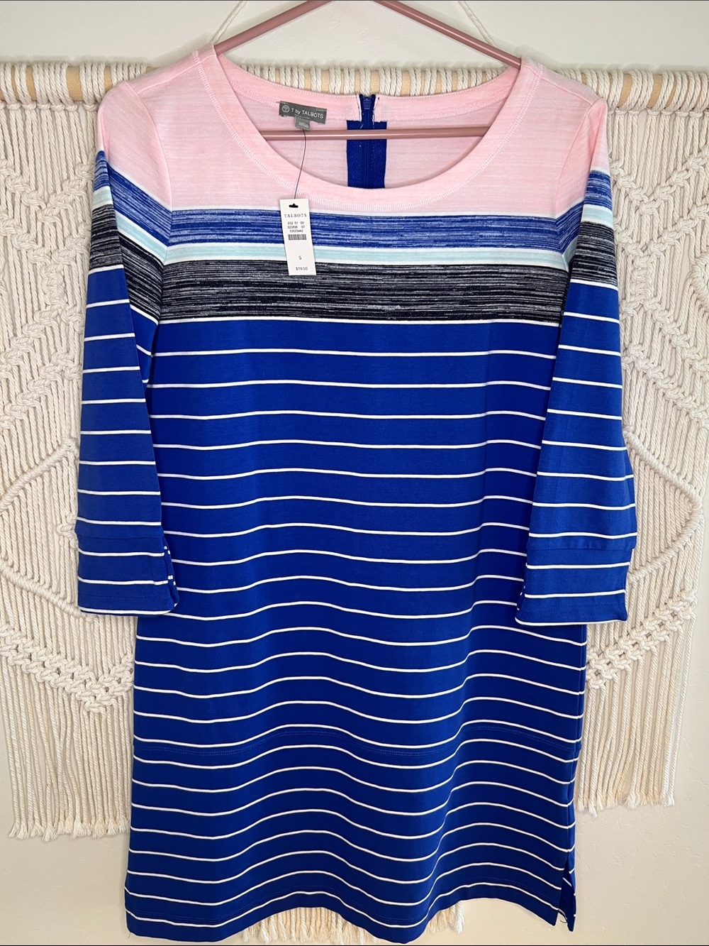 Talbots Blue and Pink Striped Mini Dress